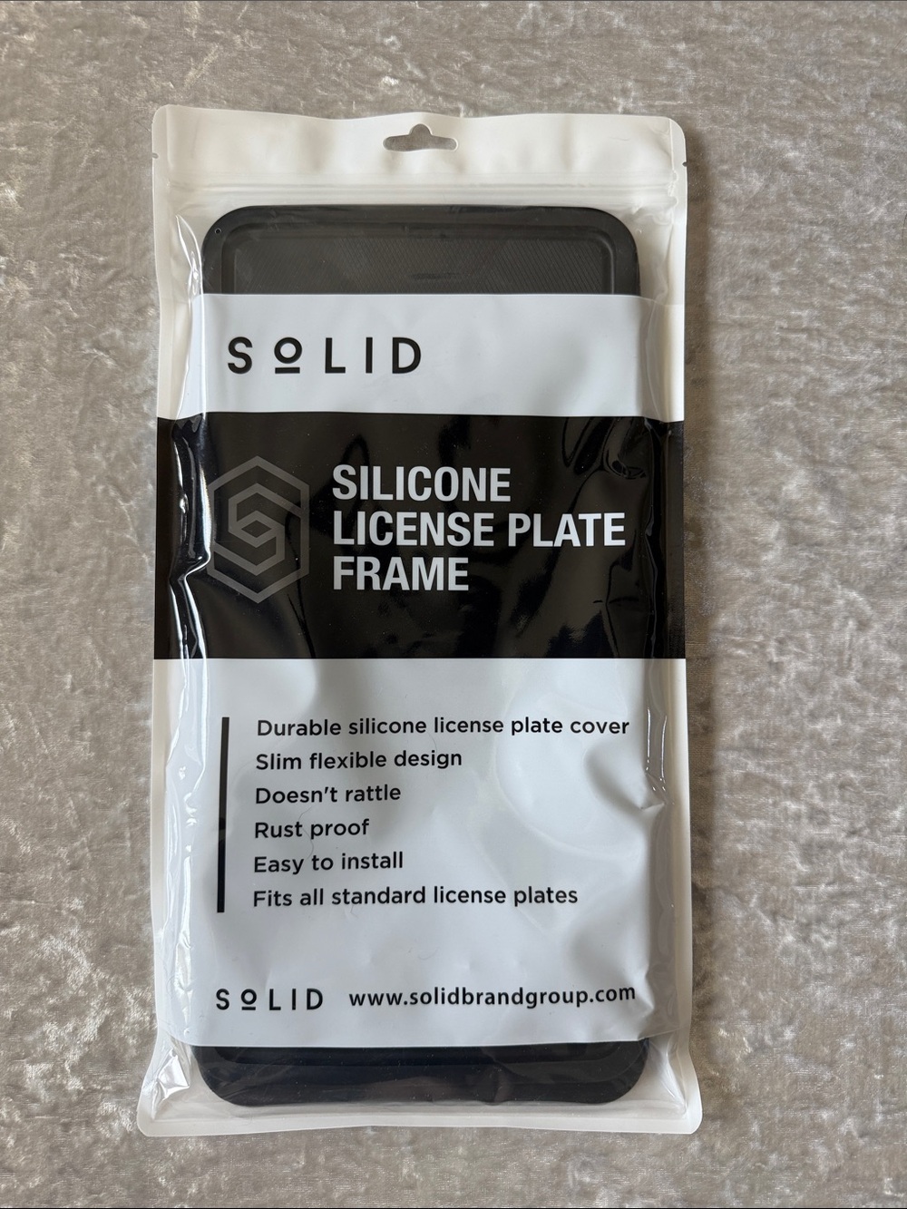 SOLID Silicone License Plate Frame 2 pack- Black